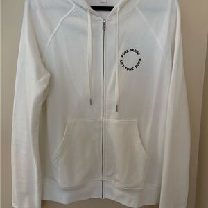 Spiritual Gangster Pure Barre White Full Zip-Up Hoodie with Logo